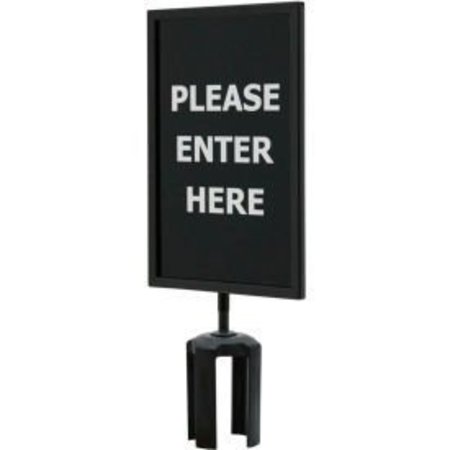 LAWRENCE METAL Queueway Acrylic Sign, Double Sided, "Please Enter Here", 7"Wx11"H, Black/White QWAYSIGN-7" X 11"-PLEASE ENTER HERE (BOTH SIDES)